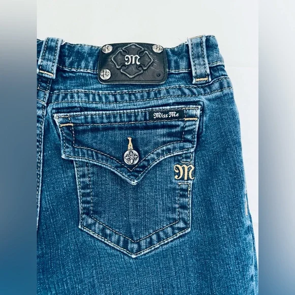 Miss Me Jeans Women’s 30 X 31 Blue Skinny Mid Rise Stretch Denim Rocker - Picture 4 of 10